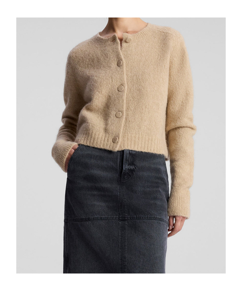 A.l.c Long-sleeved Cardigan In Dark Grey Brown