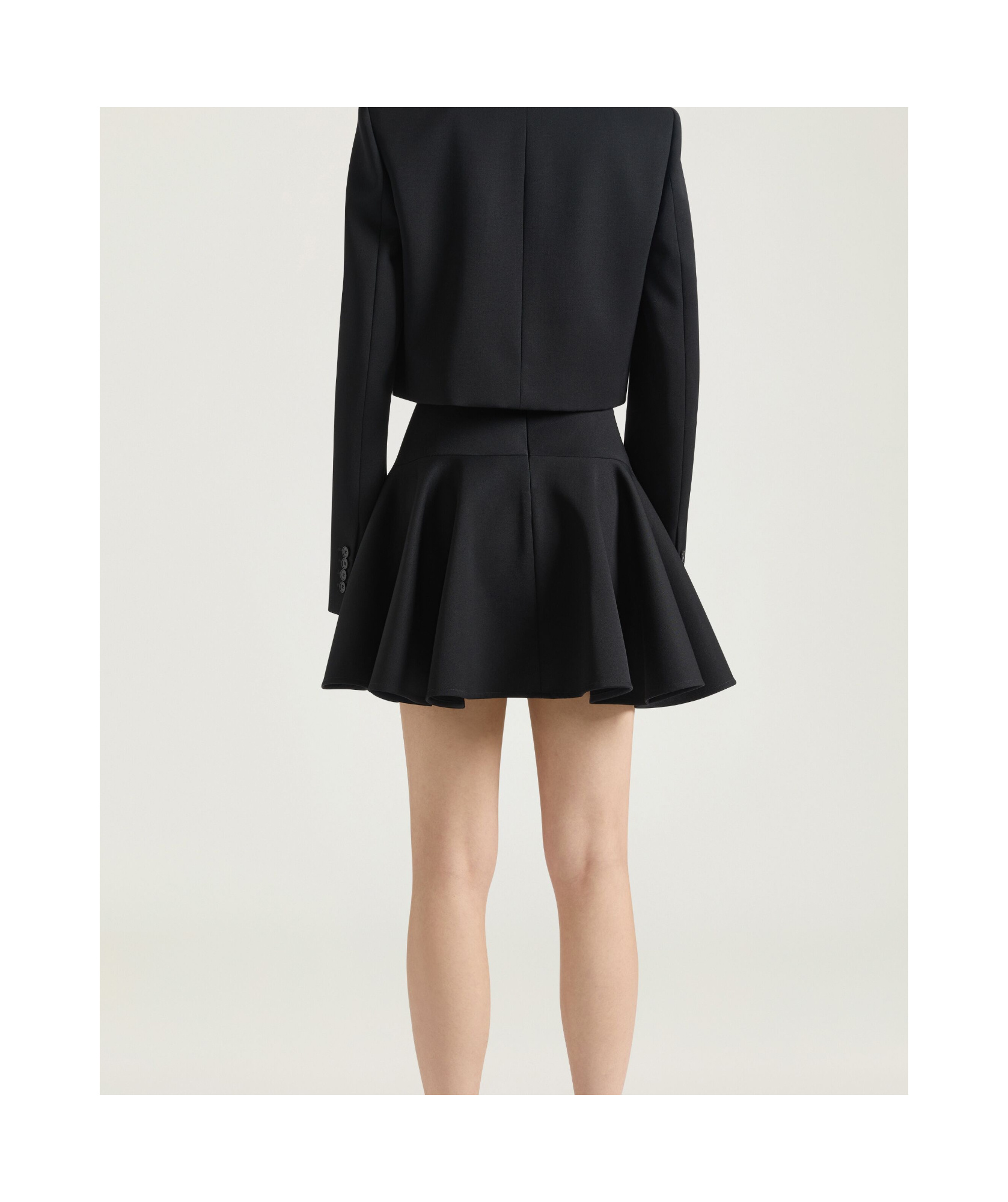 Givenchy Ruffled Mini Skirt In Wool In Black