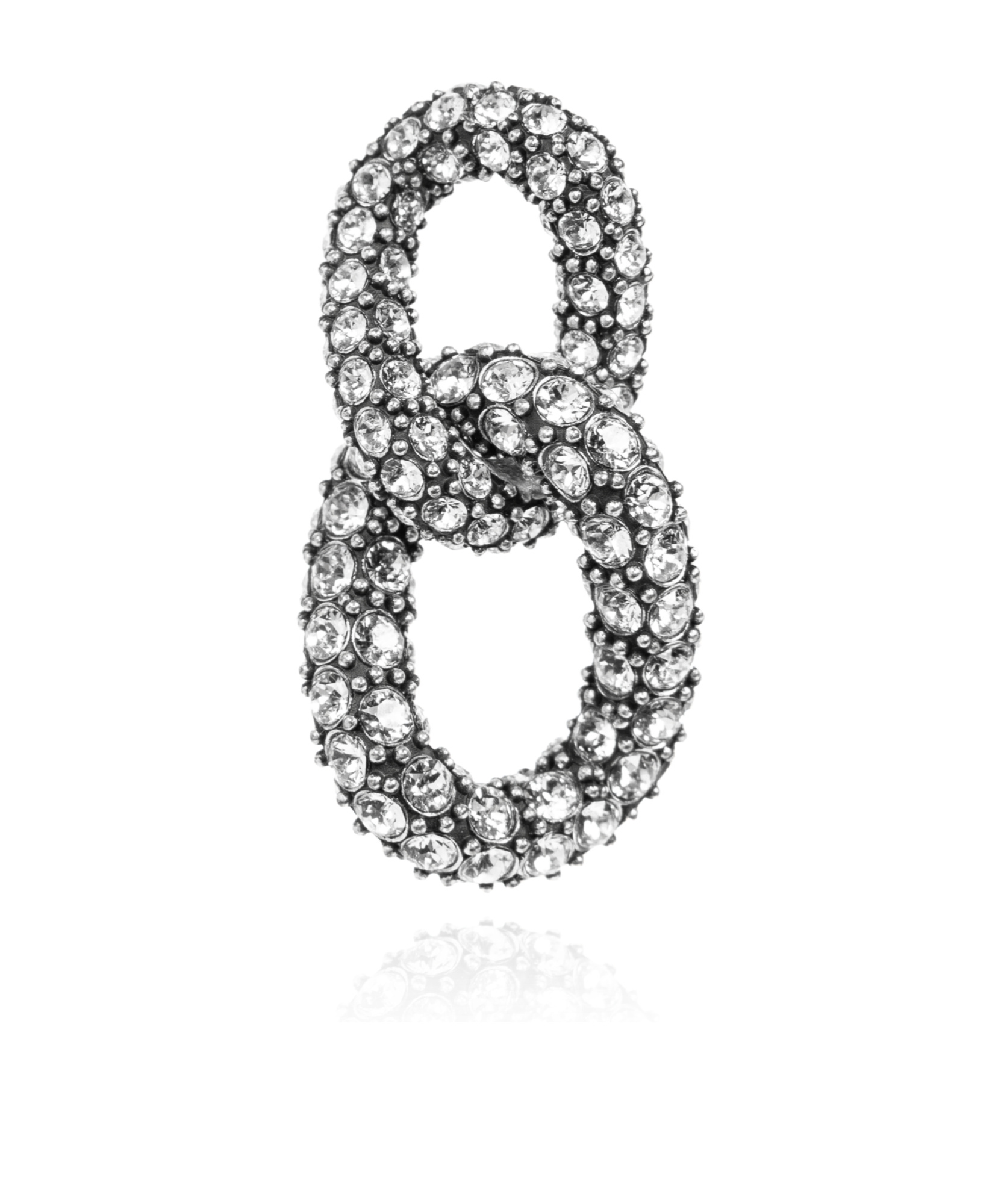 Isabel Marant Funky Ring Crystal-embellished Earrings In Gray