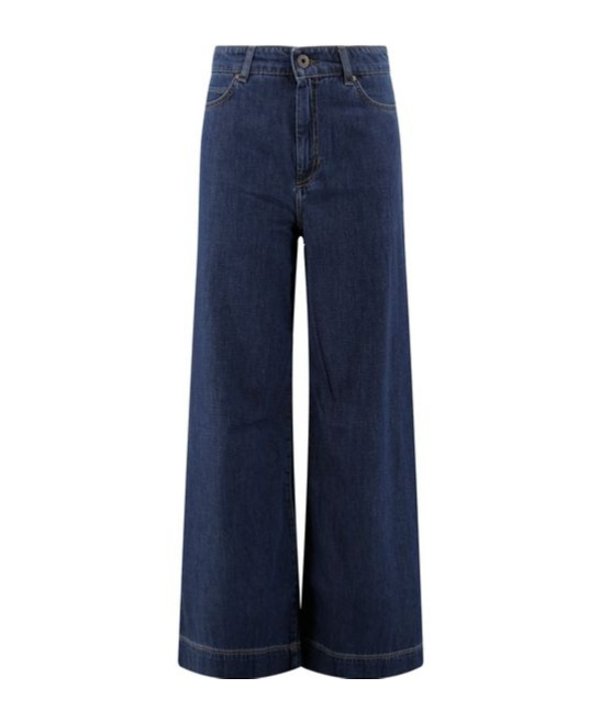 Weekend Max Mara Vega Logo-patch Jeans In Blue