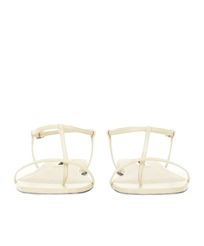 Jil Sander 10mm Leather T-bar Sandals In Nude