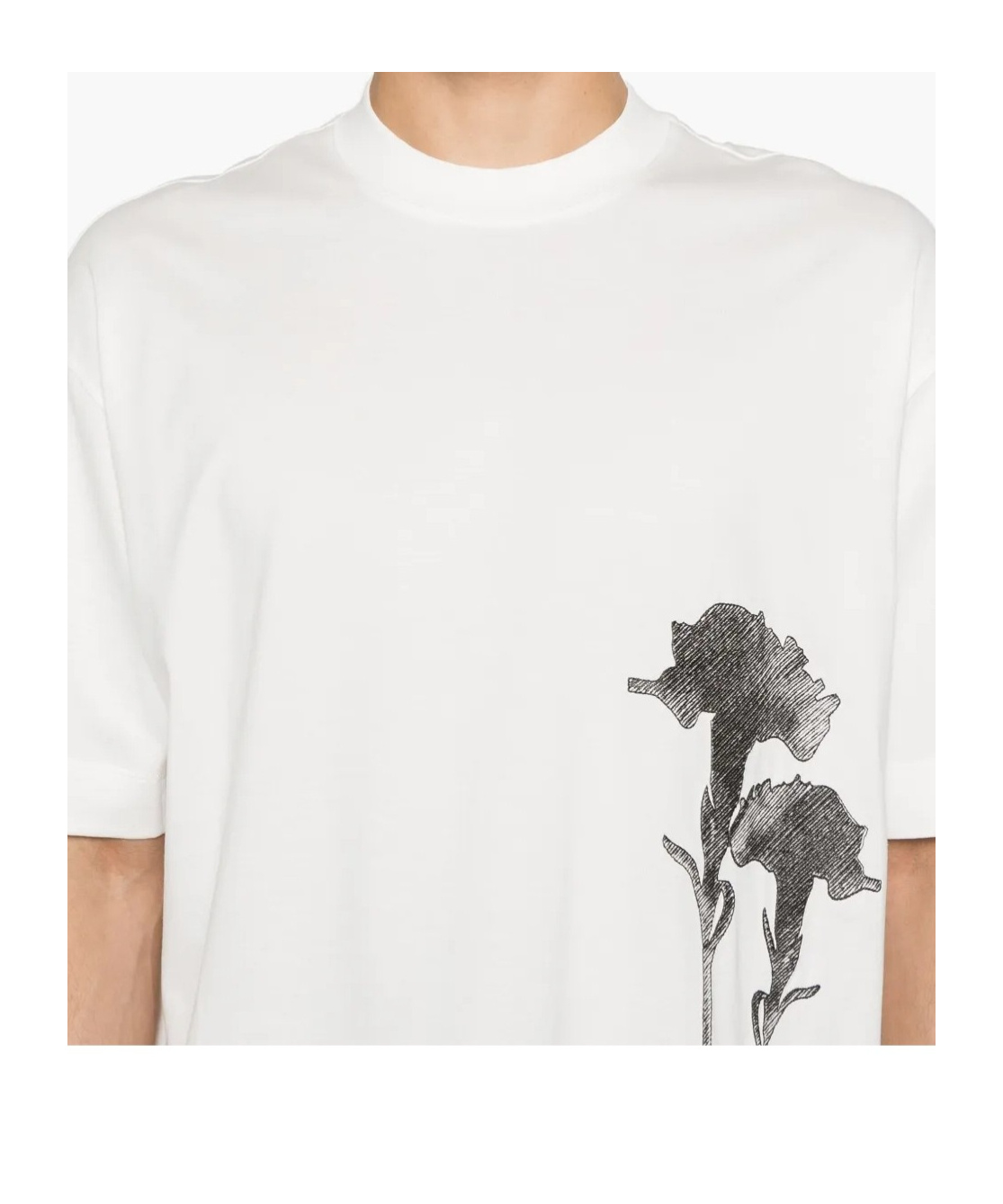 Emporio Armani Flower-embroidered T-shirt In White