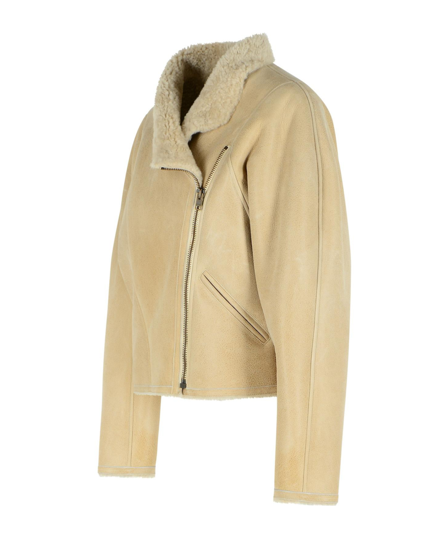 Isabel Marant Shearling Collar Jacket Side Pockets In Multi