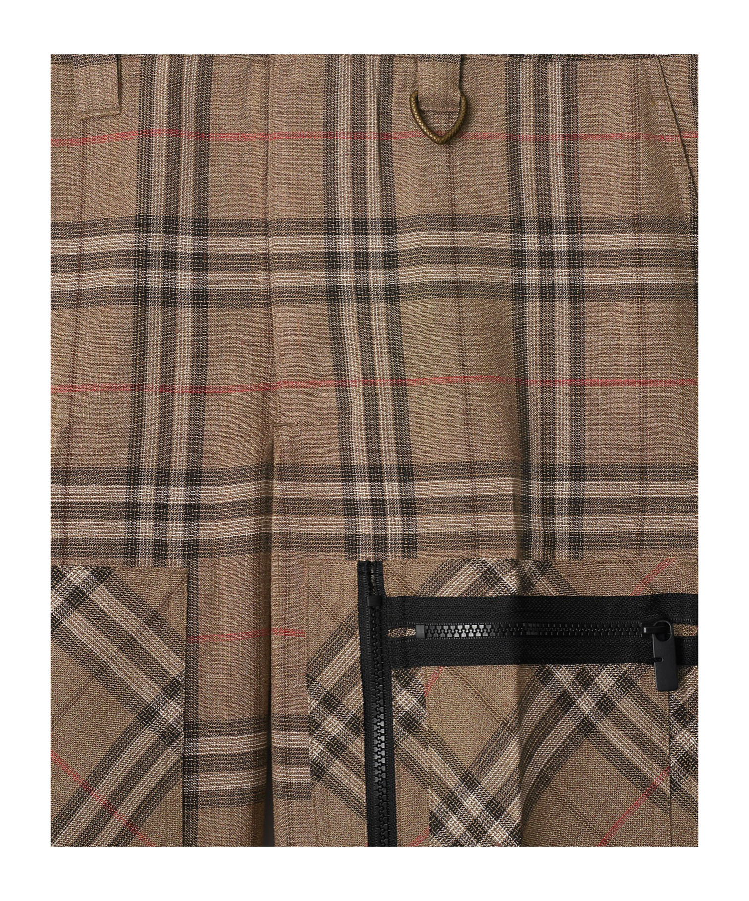 Burberry Cargo Pants Check Pattern In Silk Blend In Brown