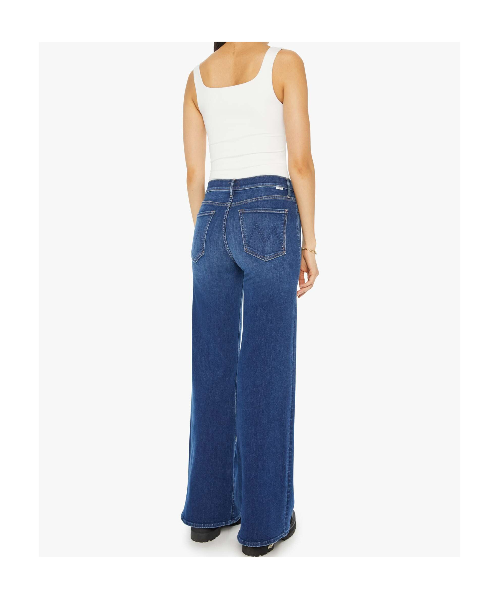 Mother The Patch Pocket Insider Flood On Your Left Bootcut Jean In Blue
