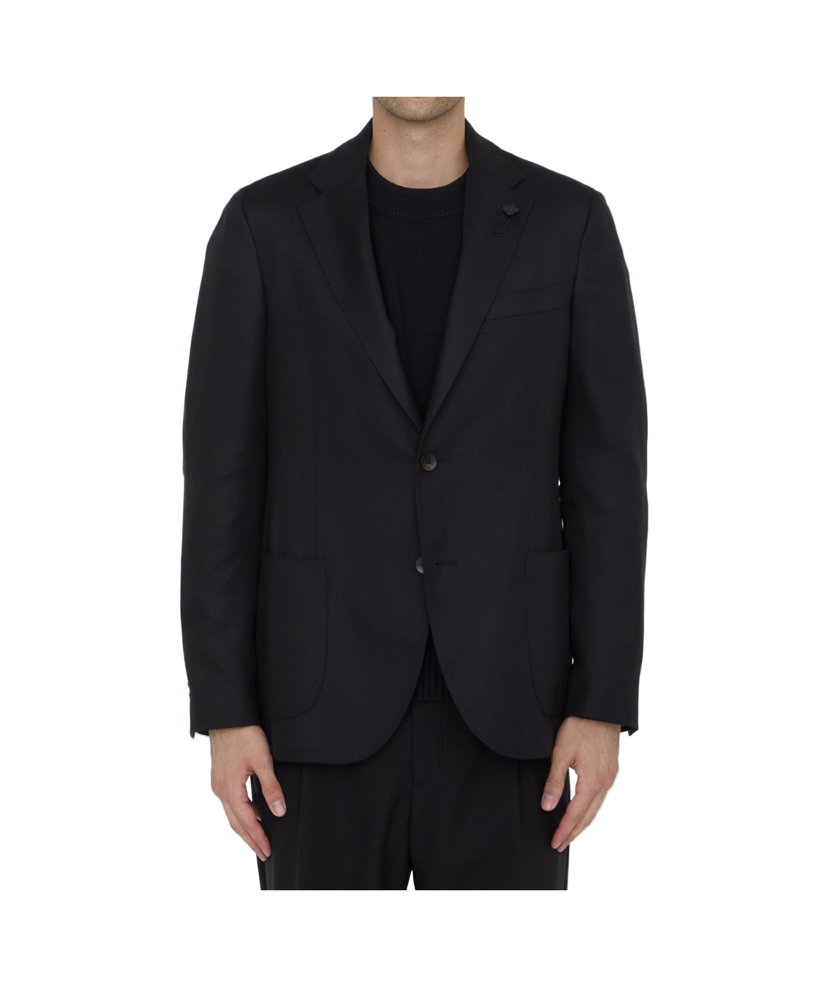 Lardini Notch-lapels Single-breasted Blazer In Black