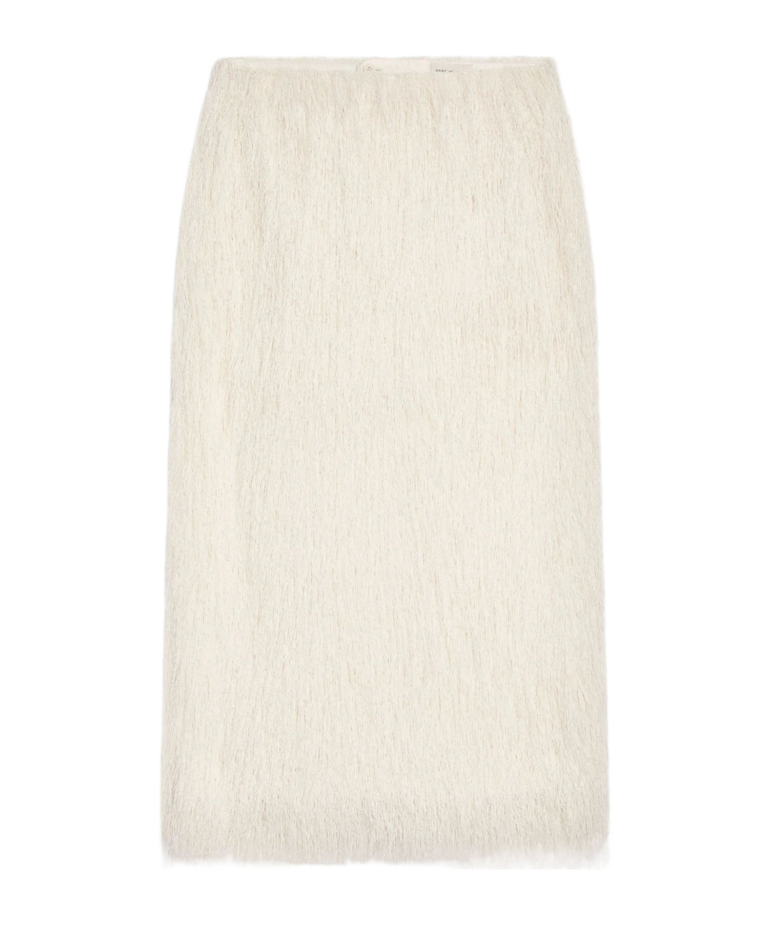 Dries Van Noten Sokna Fringe Midi Skirt In Neutral