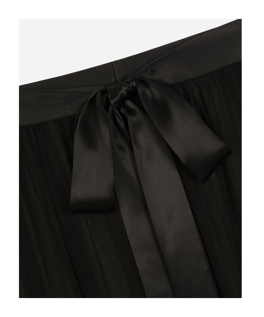 Dolce & Gabbana Black Silk Chiffon Maxi Skirt In Black