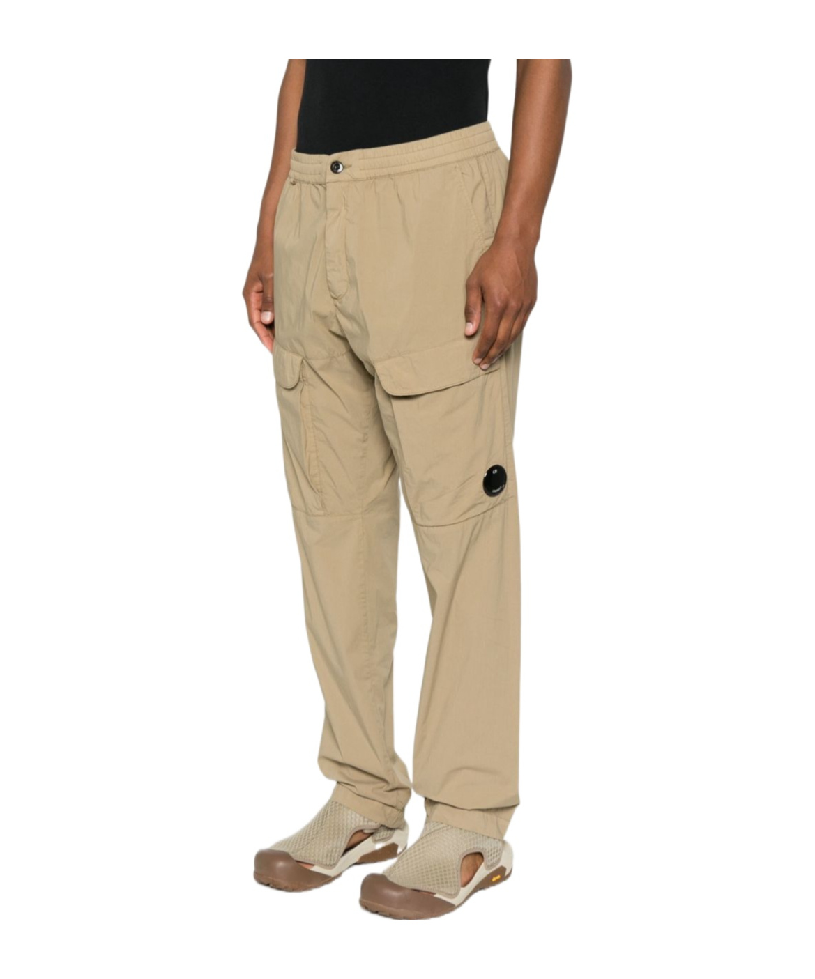 C.p. Company Lens-detail Cargo Pants In Neutral