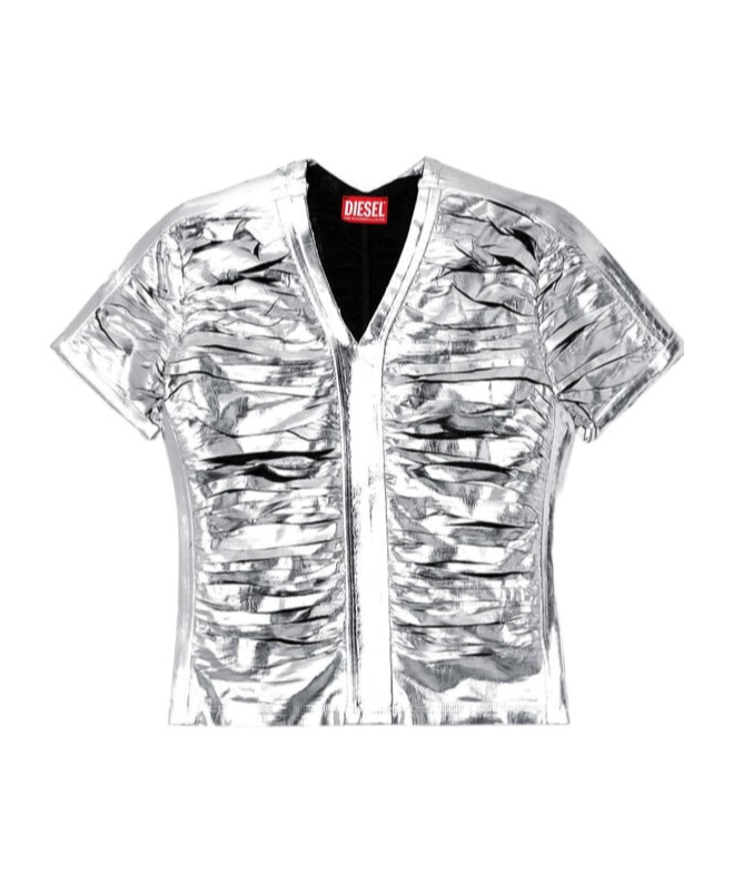 Diesel T Ai Topwear In Silver Acetate In White