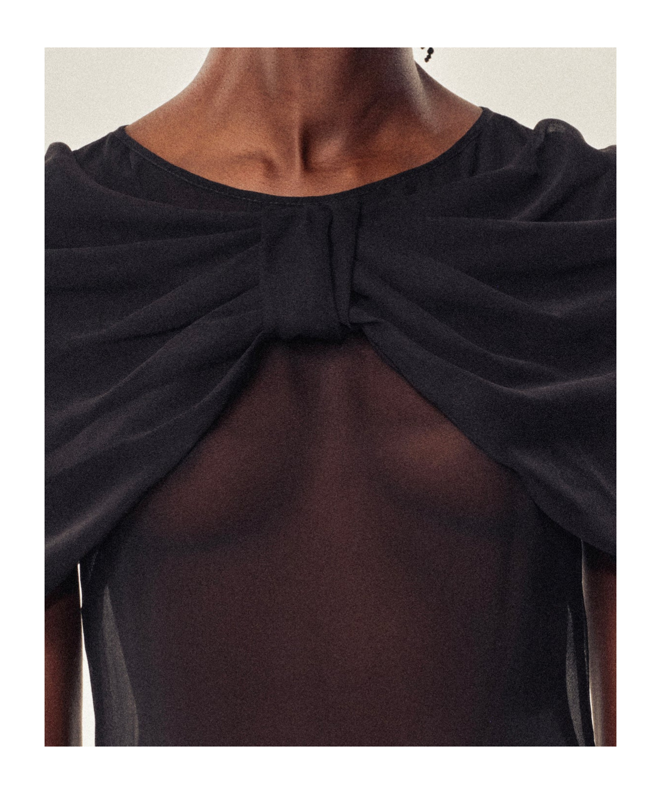 Simone Rocha Bow-detail Sheer Blouse In Black