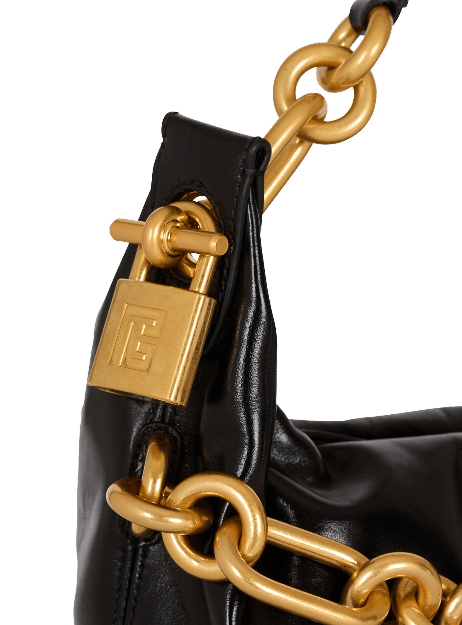 Shop Balmain Sync Medium Bag In Calfskin Leather