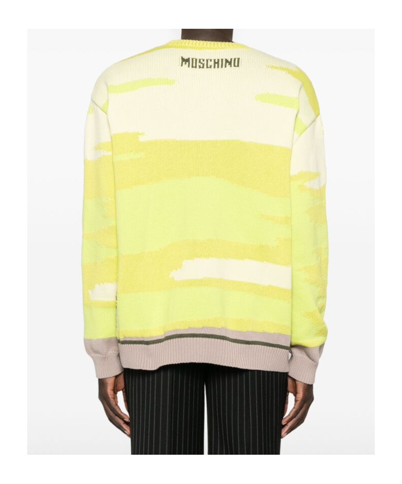 Moschino Chimpanzee Intarsia Knit Sweater In Black