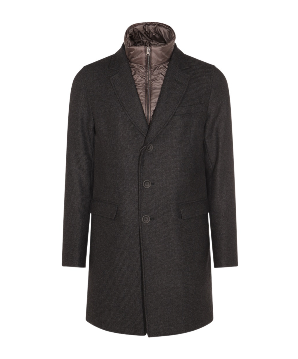 Herno Wool Coats Featuring Back Vent In Brown