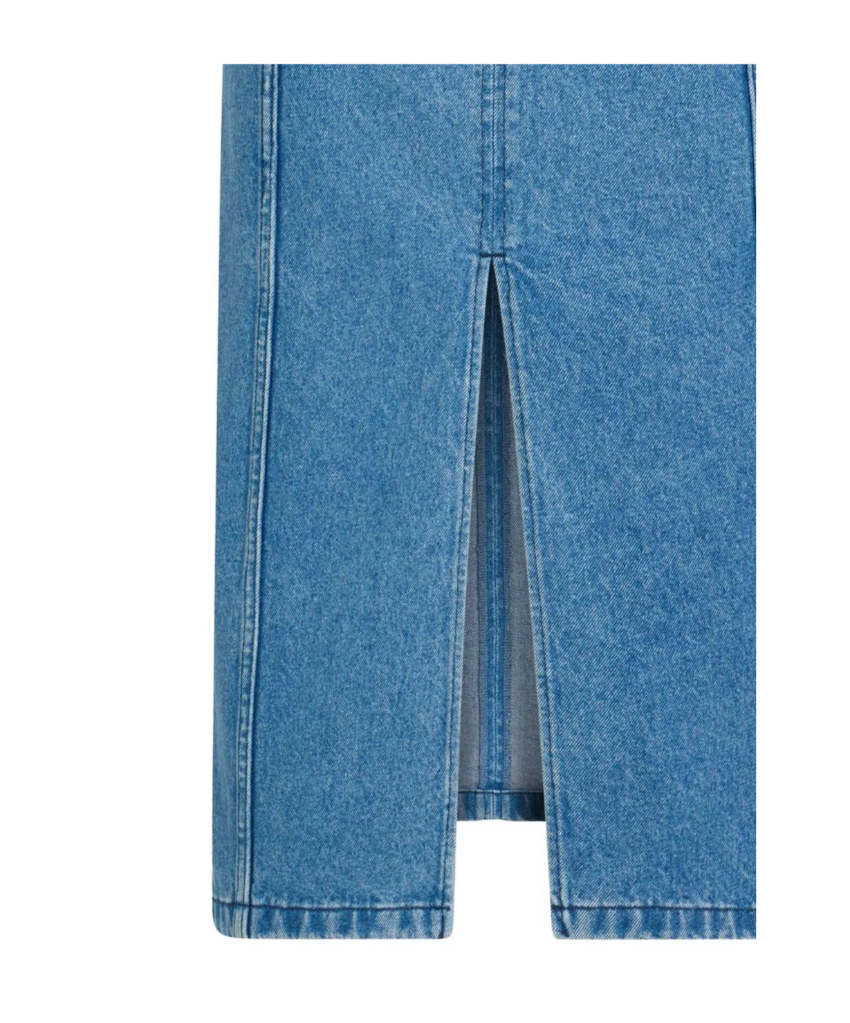Patou Cotton Denim Belted Midi Skirt Clothing In Blue