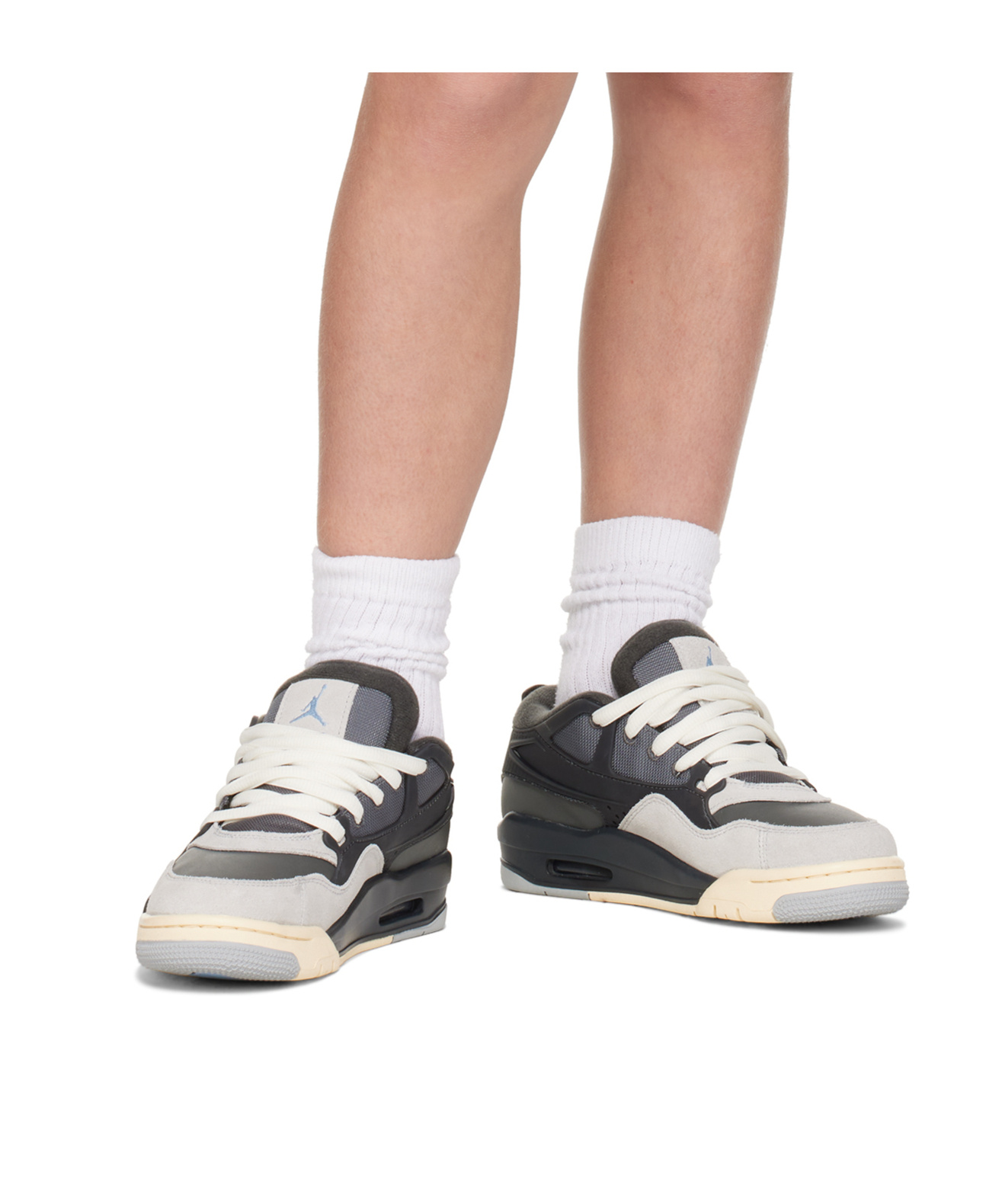 Nike Big Kids Black & Gray Air Jordan 4 Rm Sneakers In Black Gray