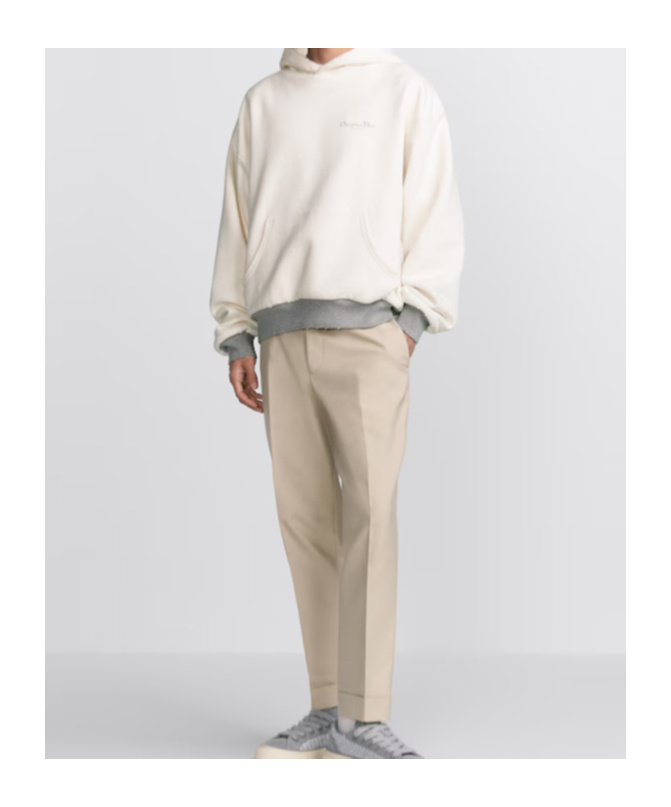 Dior Christian  Couture Hooded Lined Sweatshirt In White