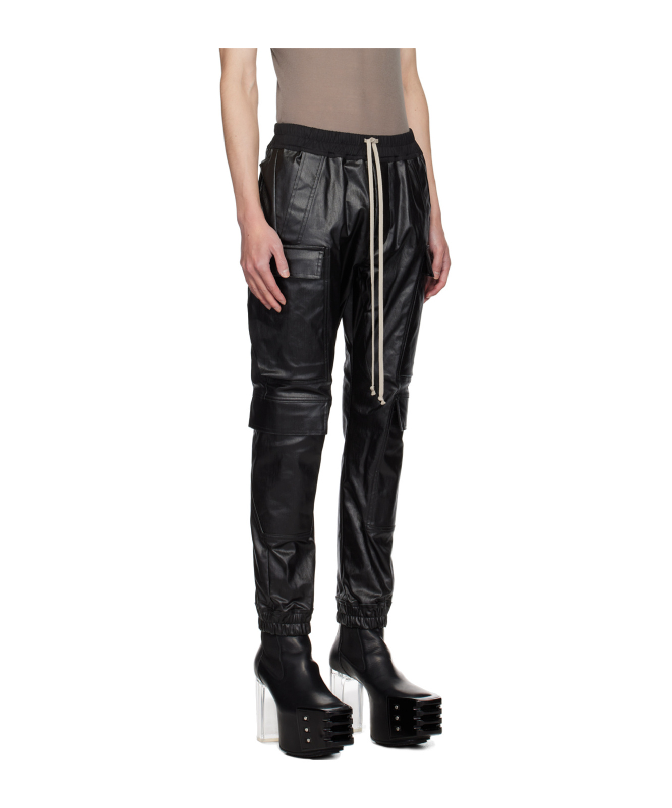 Rick Owens Porterville Mastodon Megacargo Overalls Casual Pants In Black