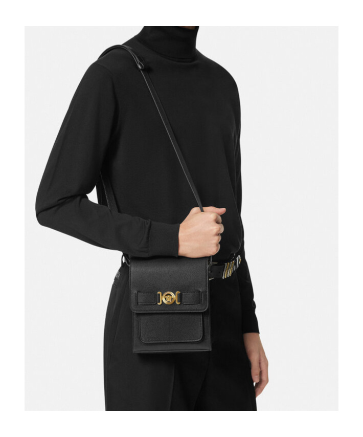 Versace Medusa Biggie Messenger Bag In Black