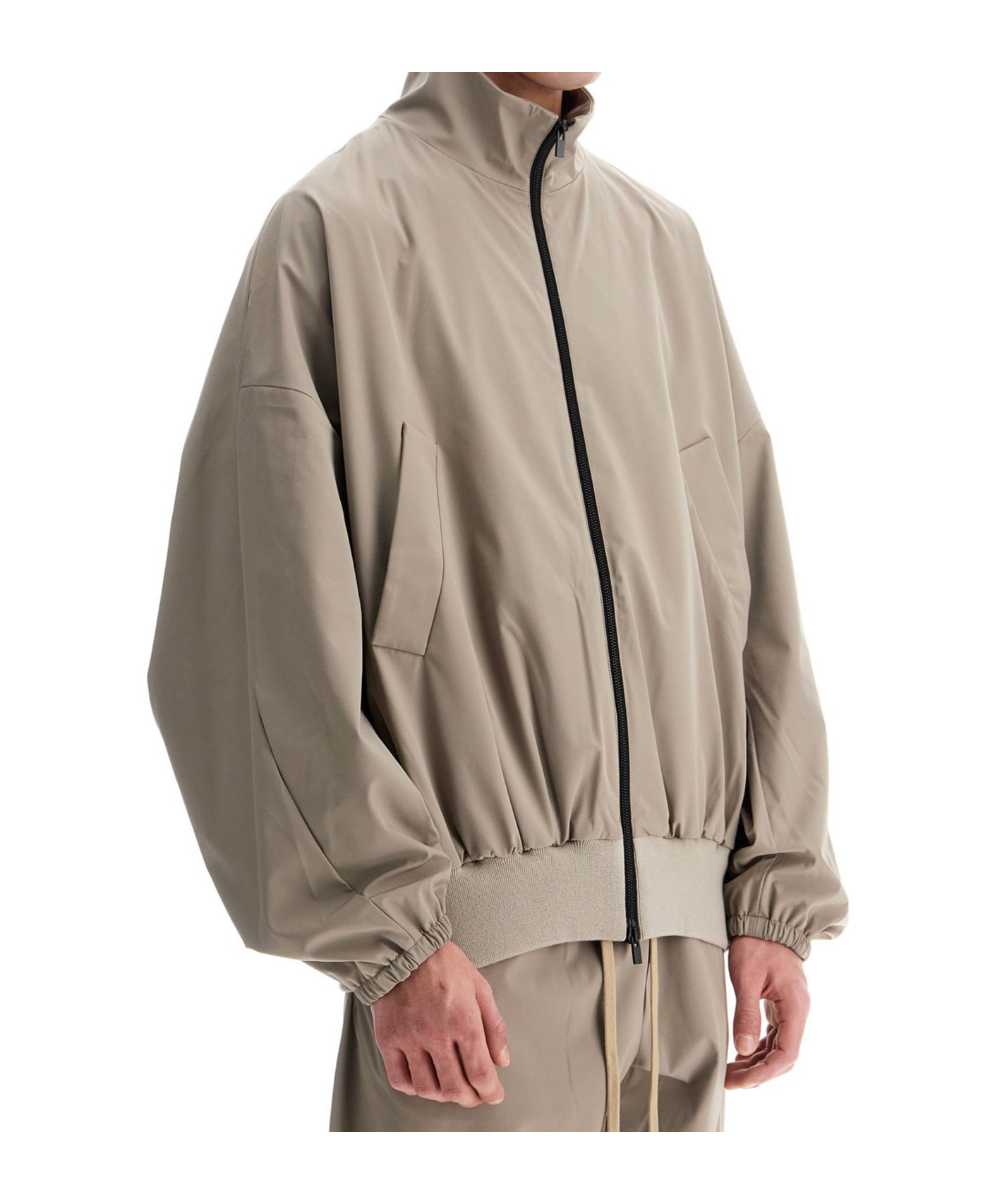 Fear Of God High Necked Vented Track Jacket With In Neutral