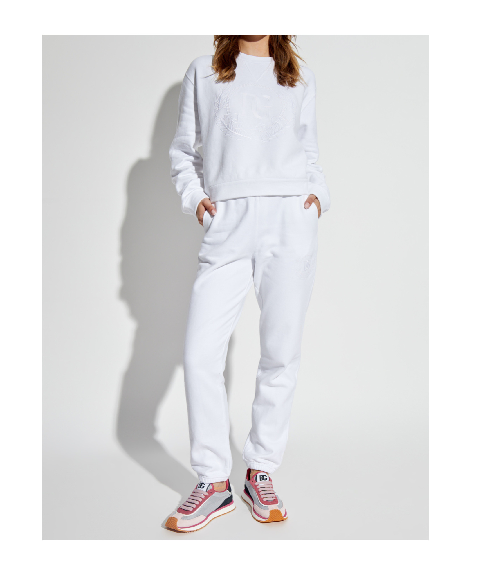 Dolce & Gabbana Logo-embroidered Track Pants In White