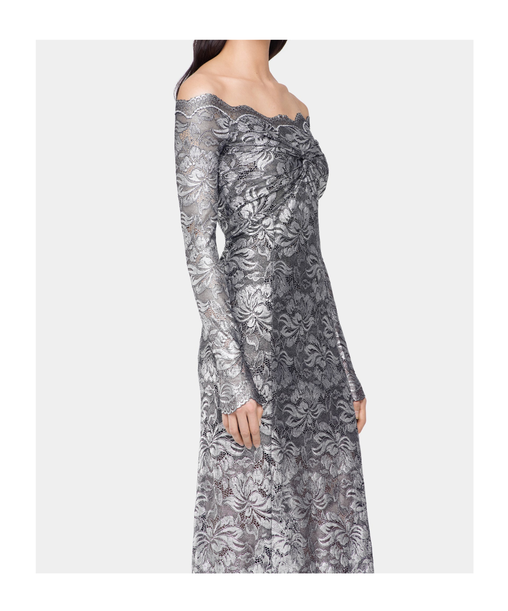 Rabanne Scalloped Maxi Dress In Black