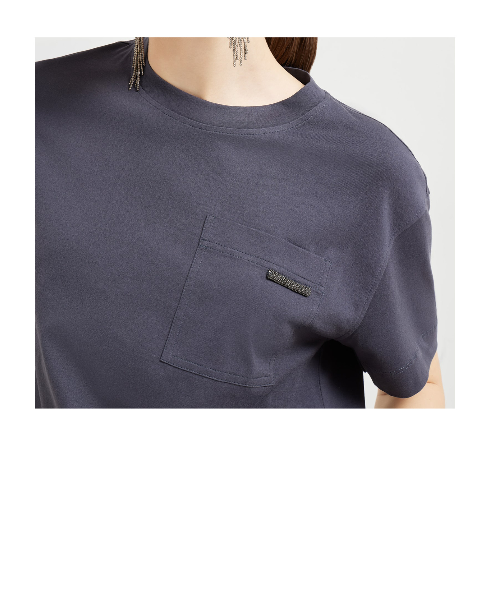 Brunello Cucinelli Cotton Pocket-detail T-shirt In Gray