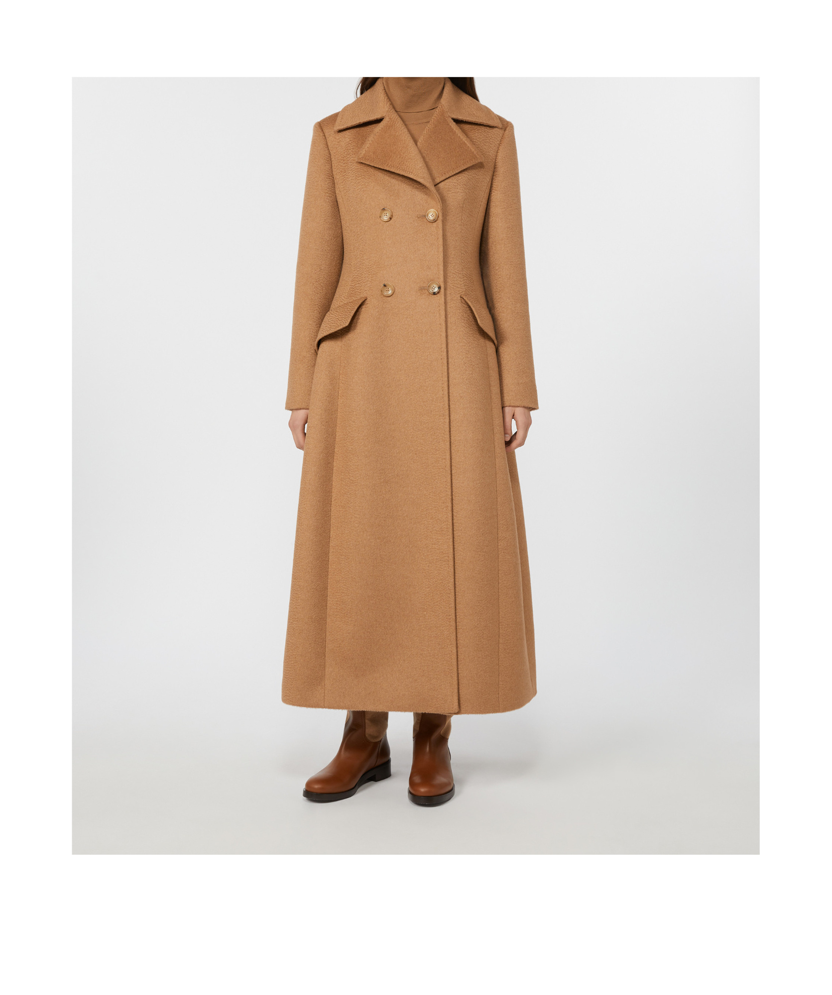 Max Mara Camel Colour Frock Coat In Brown