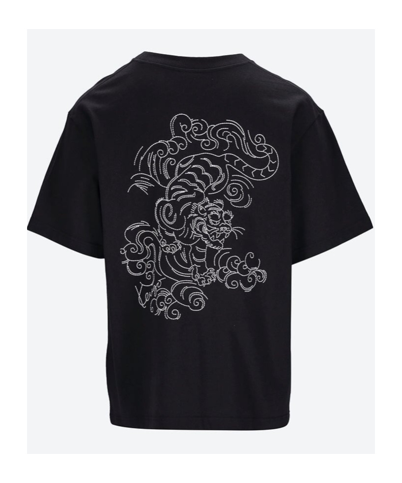 Kenzo Tiger-embroidered T-shirt In Black