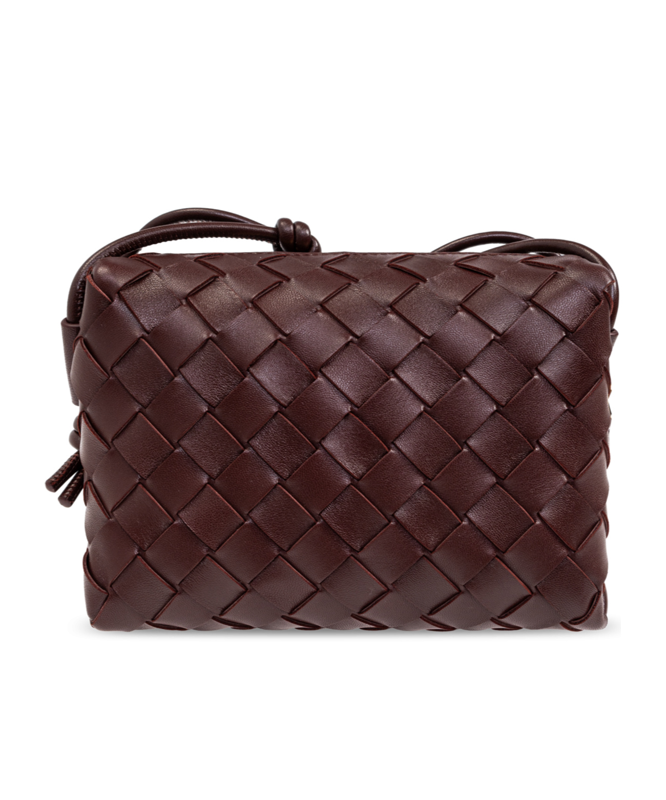 Bottega Veneta Mini Loop Knitted Shoulder Bag In Red