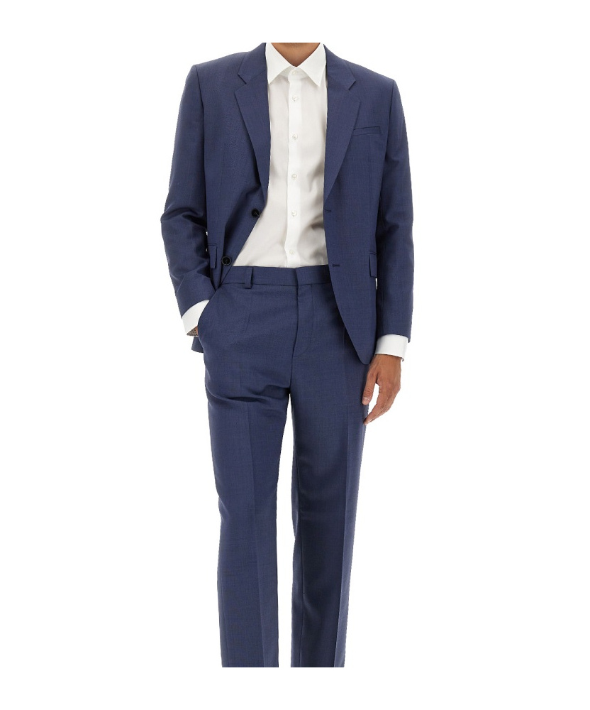 Hugo Boss Long-sleeved Suit Jacket In Blue