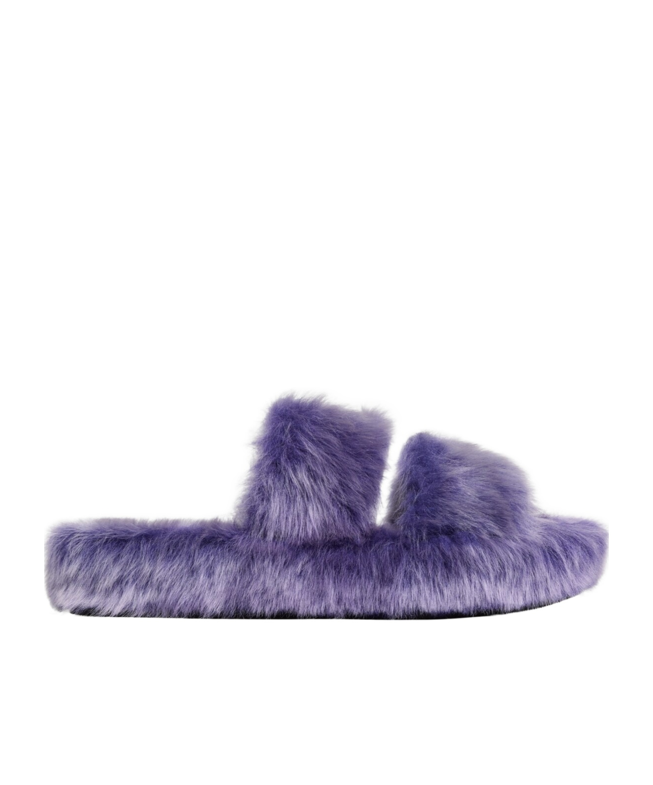 Celine Slides Triomphe In Shearling In Purple