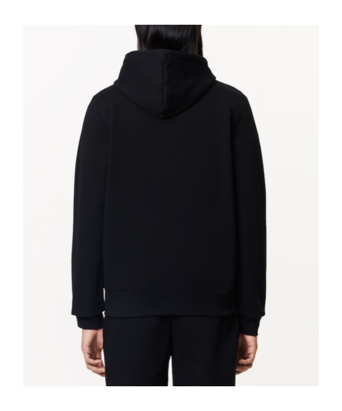 Lacoste Cotton Jogger Sweatshirt With Pouch Pocket In Black