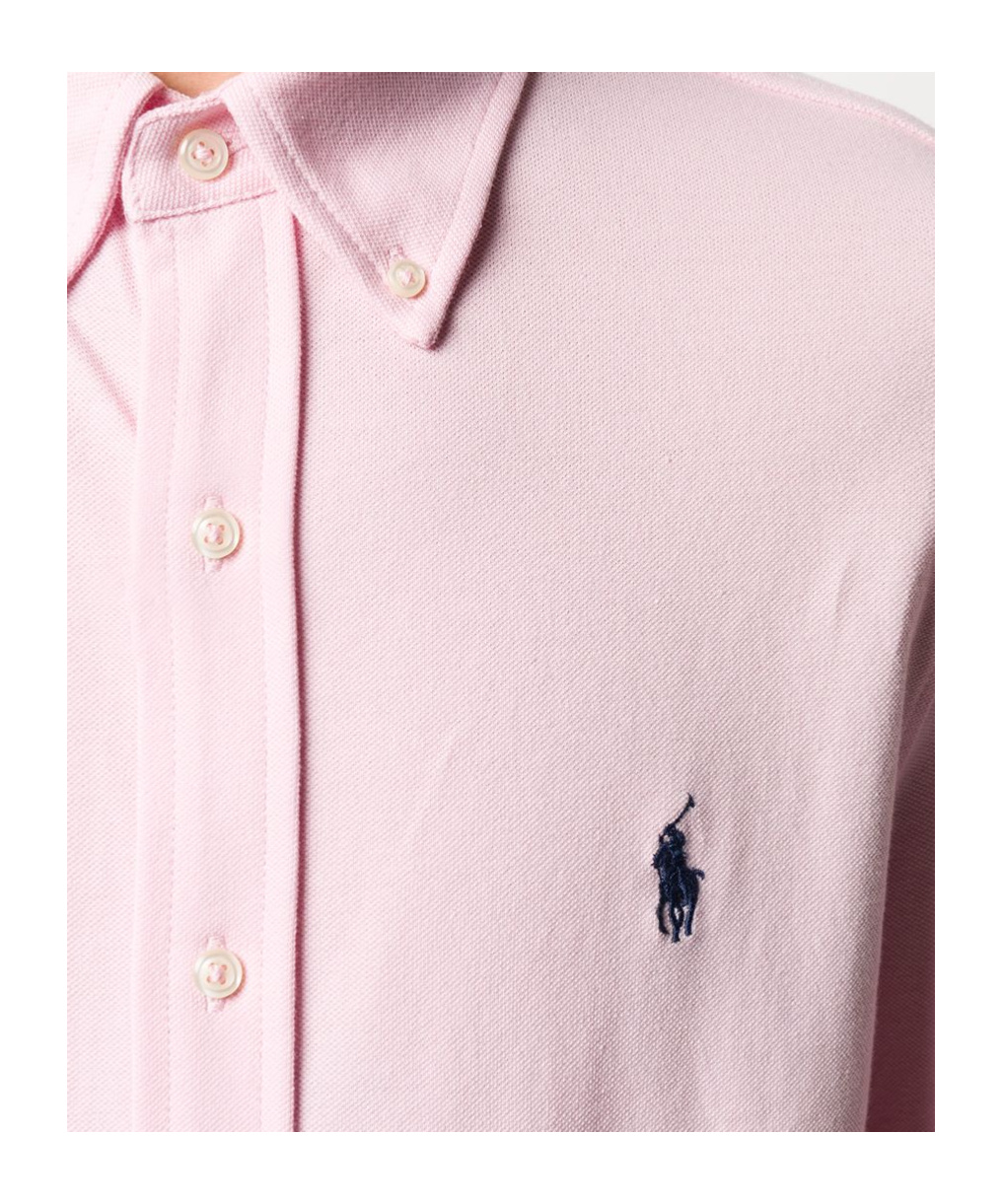 Shop Polo Ralph Lauren Logo-embroidered Shirt In Garden Pink