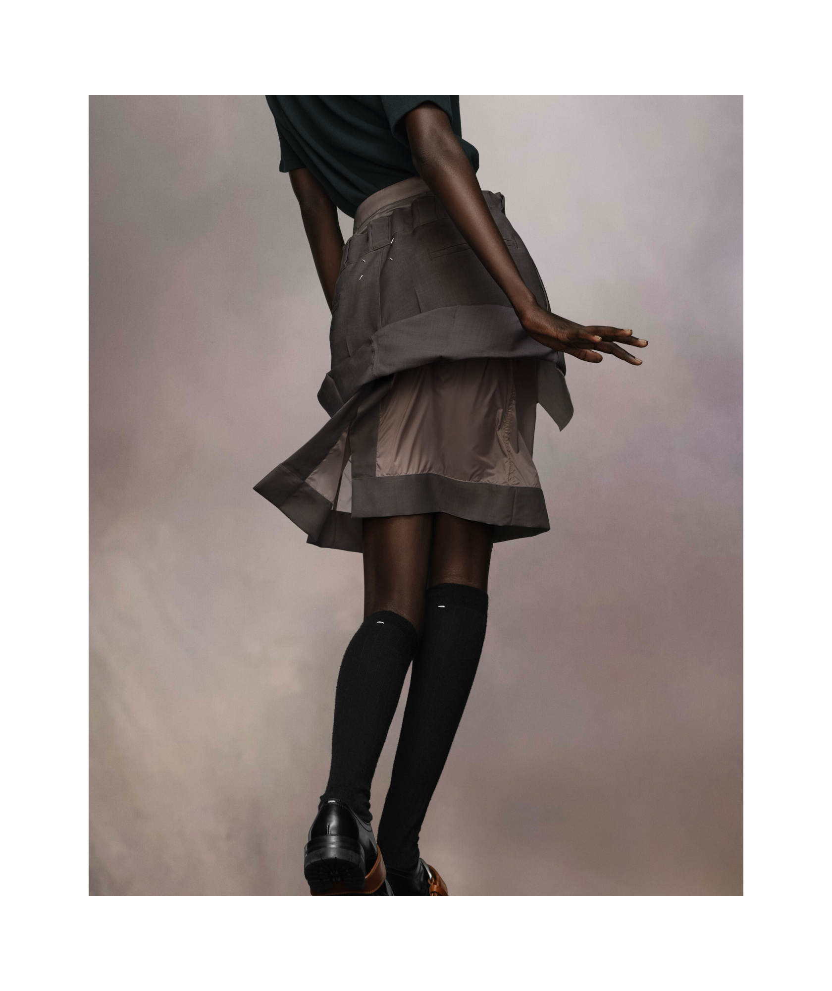 Maison Margiela Layered Skirt In Black