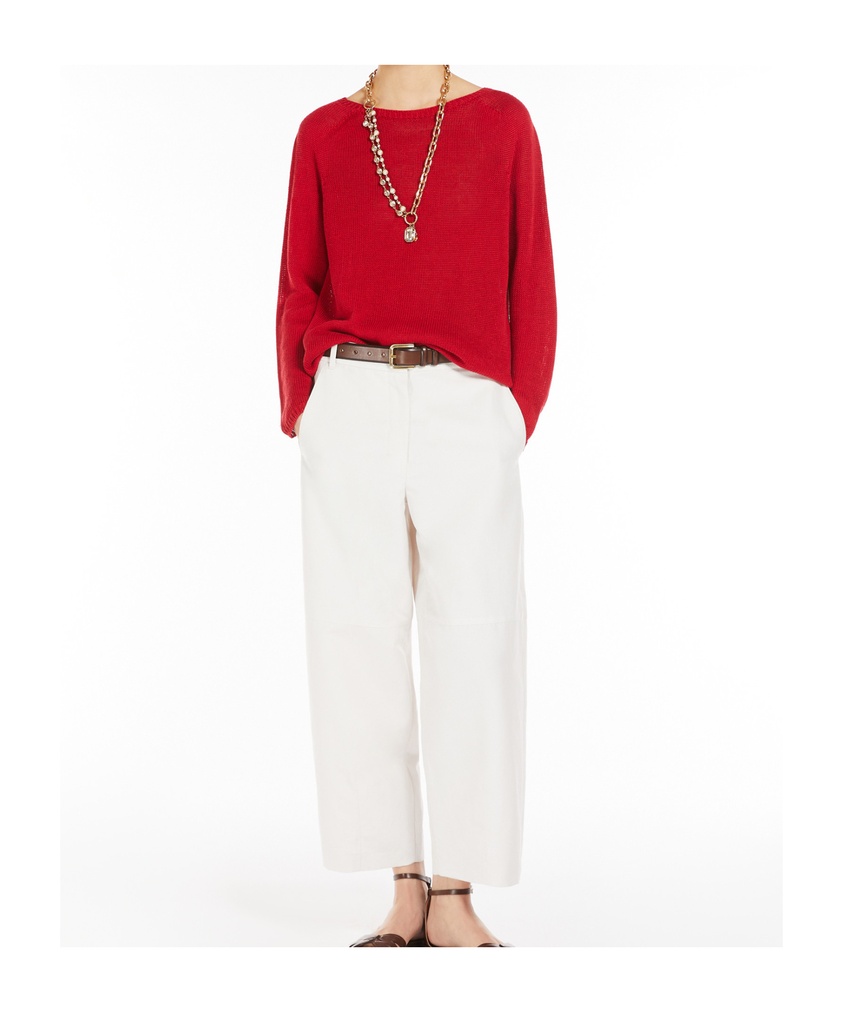 Max Mara Long-sleeved Sweater In Red