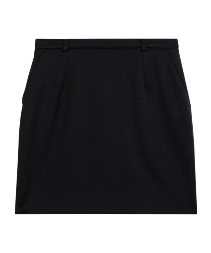 Dolce & Gabbana High-waist Virgin Wool Mini Skirt In Black