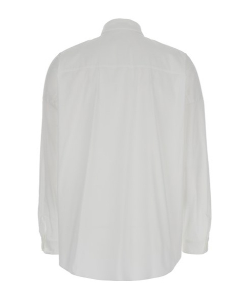 Shop Brunello Cucinelli Monili-trim Cotton-blend Shirt In White
