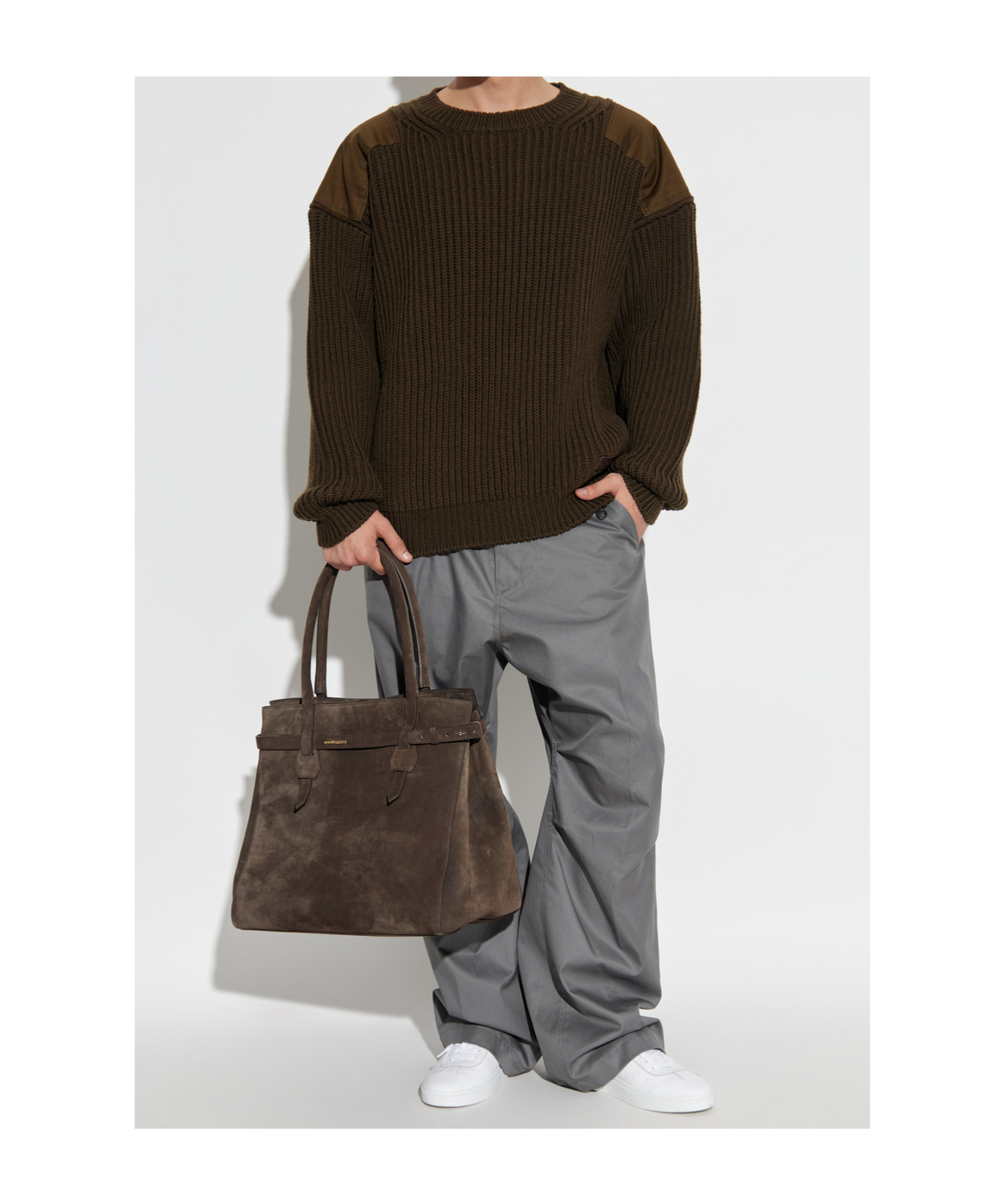 Dsquared2 Shoulder-patch Ribbed-knit Jumper In Green