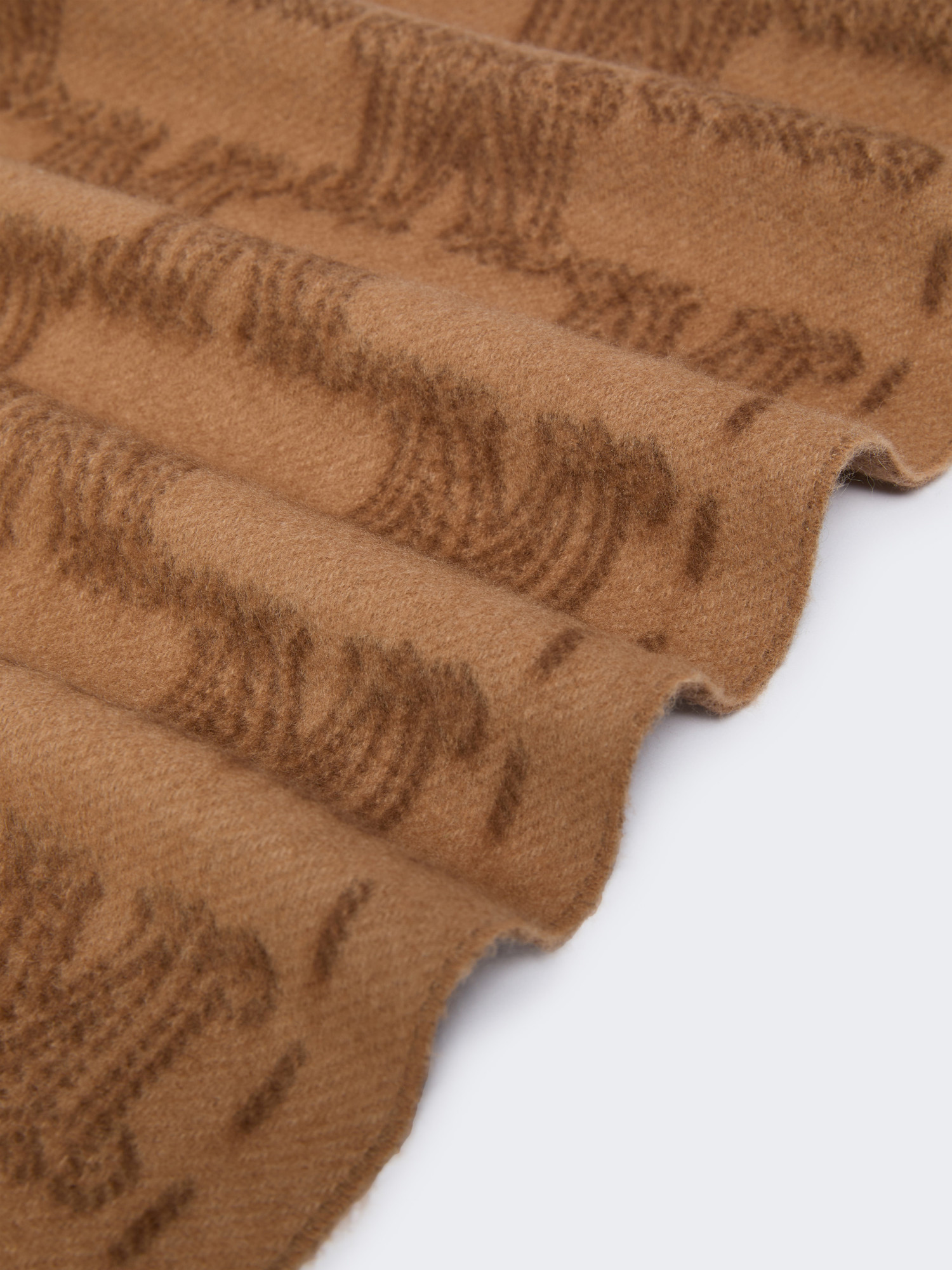 Max Mara Jacquard Cashmere Stole In Brown