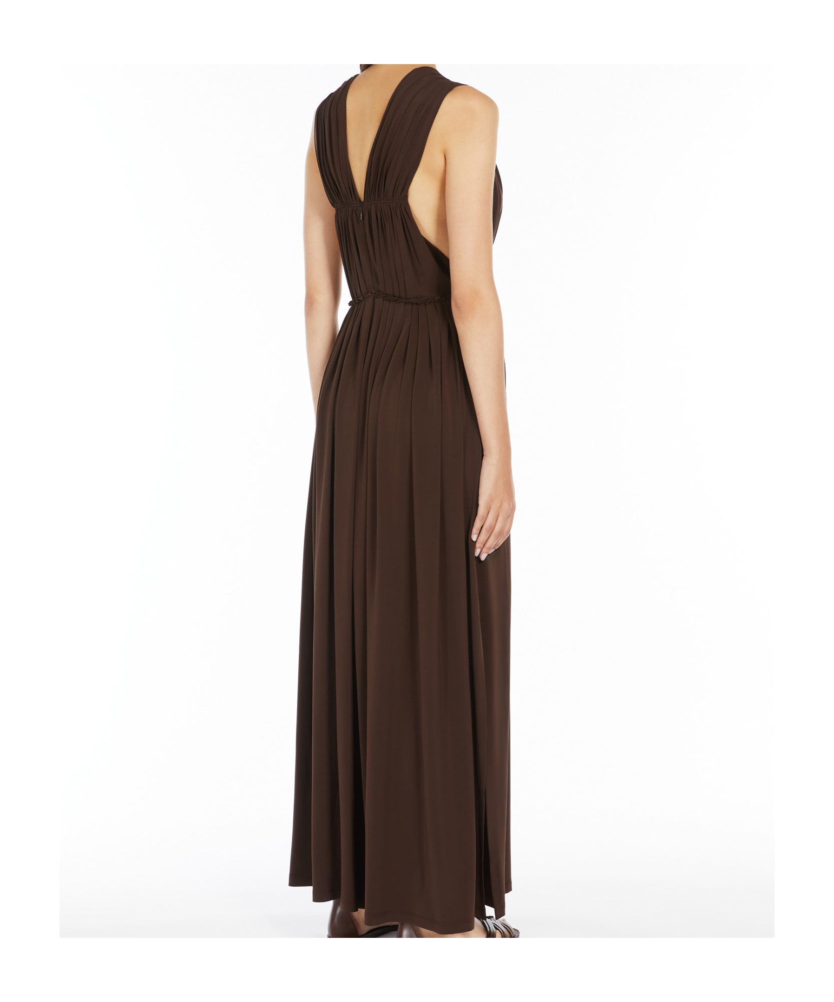 Max Mara Walter Stretch Jersey Long Dress In Red