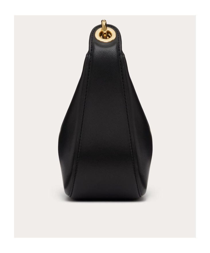 Valentino Garavani Vlogo Moon Zip-up Mini Shoulder Bag In Black