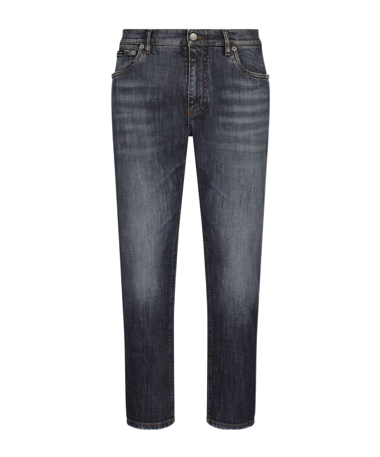 Dolce & Gabbana Ausgeblichene Tapered-jeans In Black