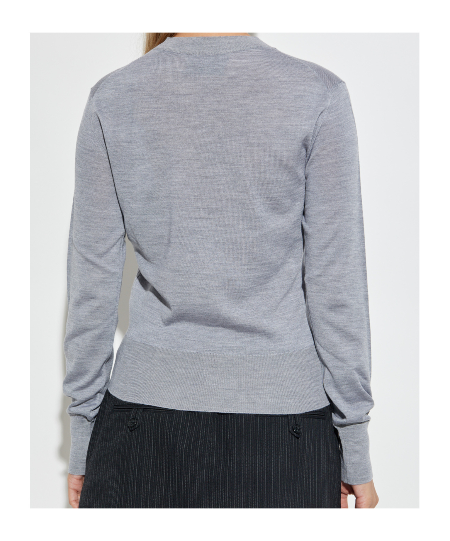 Ami Alexandre Mattiussi Crew Neck Long-sleeved Sweater In Gray