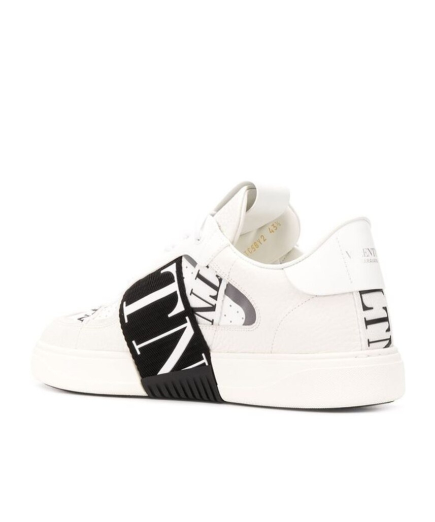 Valentino Vl7n Leather And Fabric Low-top Sneakers In White