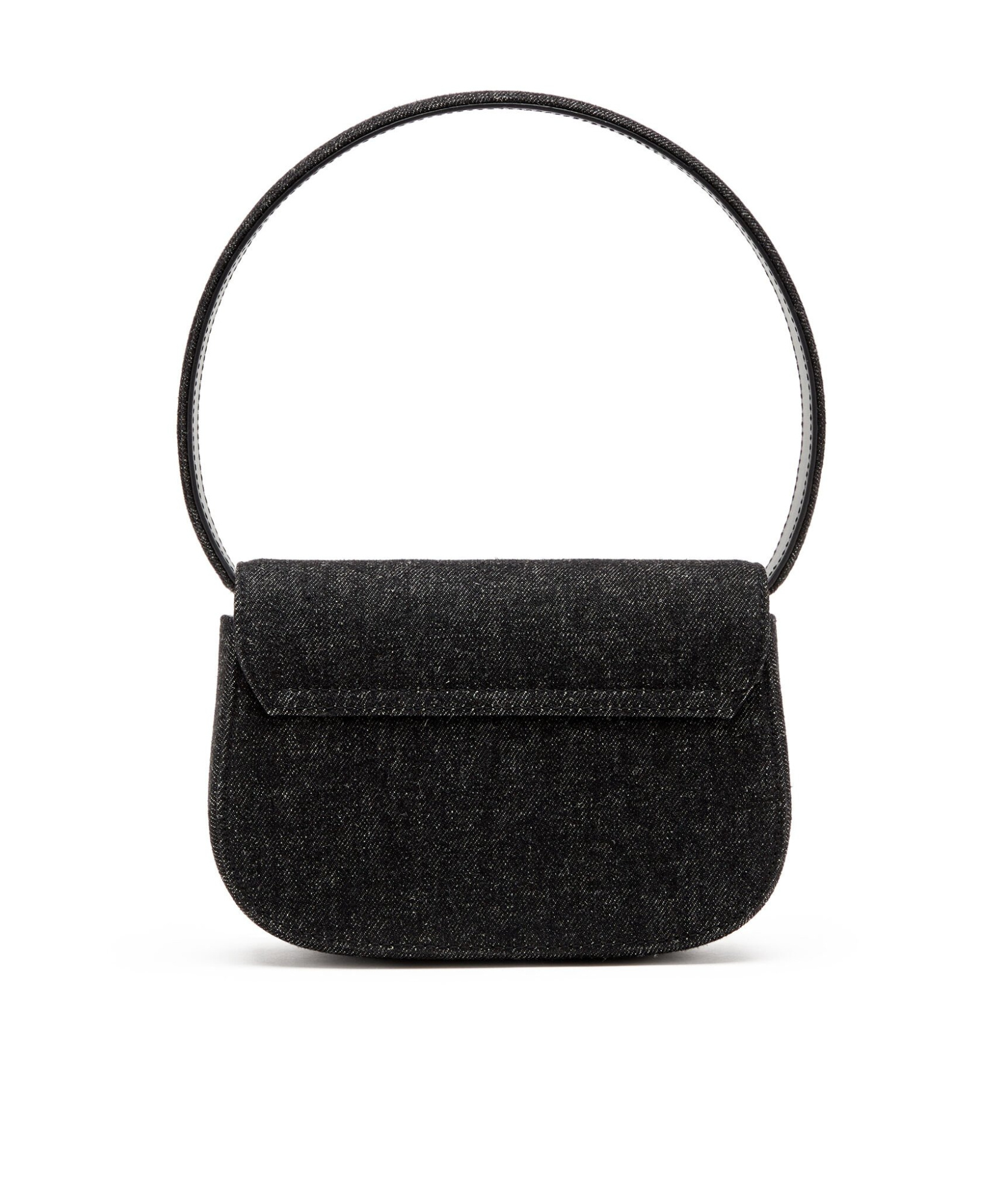 Diesel Twin-double-pouch Embossed-leather Shoulder Bag In Black