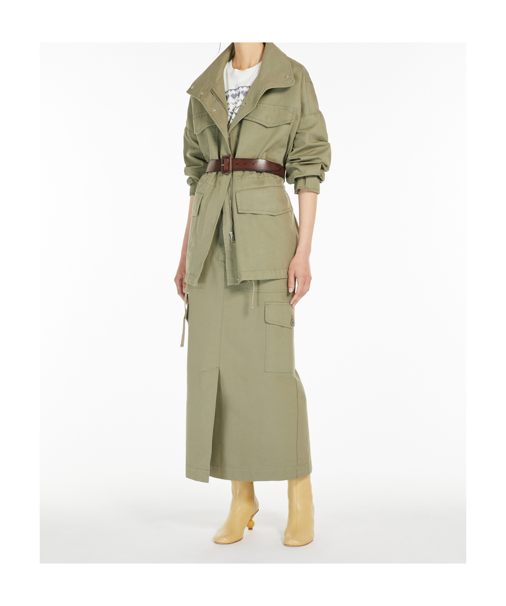 Weekend Max Mara Long-sleeved Casual Jacket In Green