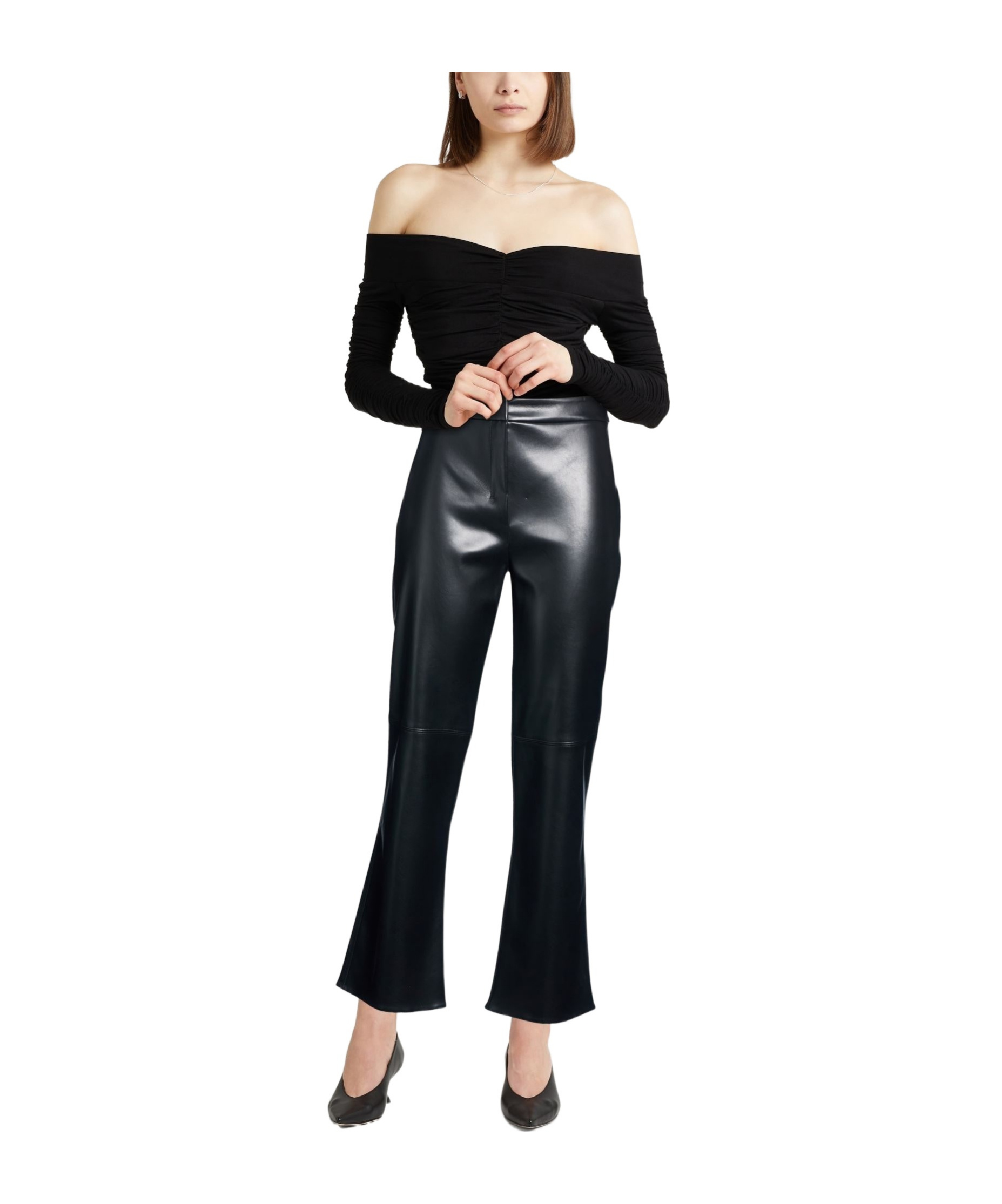 Max Mara Solid Color Bootcut Pants In Black