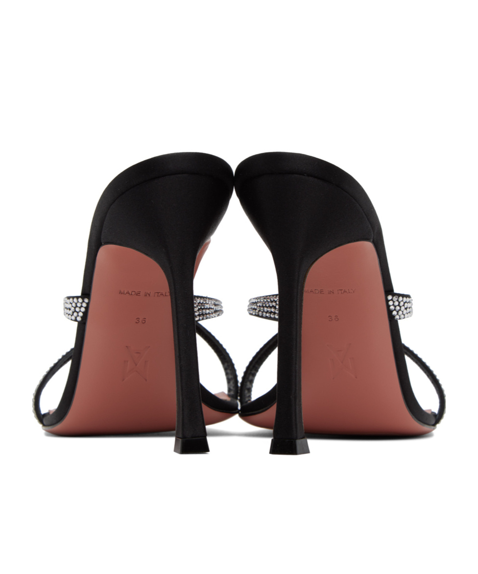 Shop Amina Muaddi Adriana Crystal High-heeled Sandals In Black