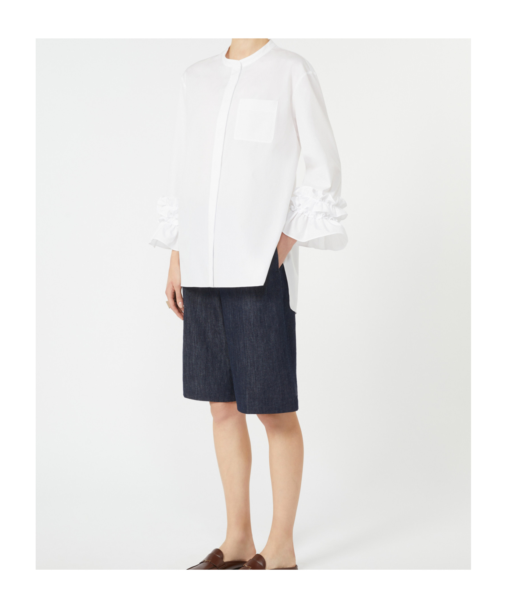 Max Mara Indigo Denim Bermuda Shorts In Black